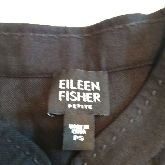 Eileen Fisher Petite~ linen button up top - Picture 2 of 3